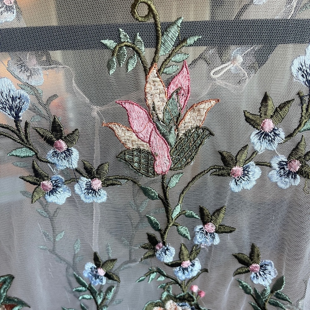Zara Mesh Floral Embroidered Top - Picture 7 of 10